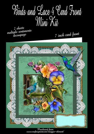 Birds and Lace Series Card Front Mini Kit #4