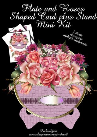 Plate and Roses Shaped Card Plus Stand