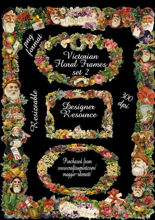 Set of 4 Victorian Style Floral Frames - Set 2