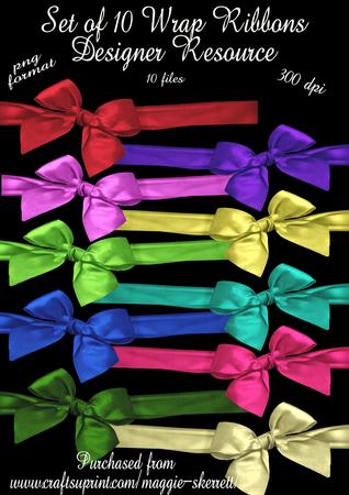 Set of 10 Wrap Bows in Bright Colours