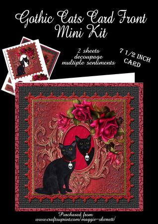 Gothic Cats Birthday Card Front Mini Kit