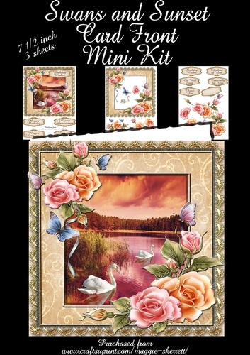 Swans and Sunset Card Front Mini Kit 