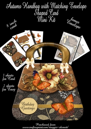 Autumn Handbag Shaped Card with Bonus Envelope Mini Kit