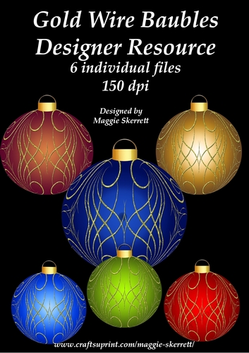Golden Wire Wrapped Christmas Baubles