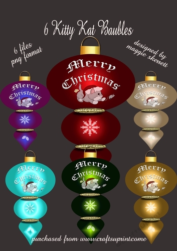 Kitty Kat Christmas Baubles 