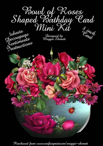 Bowl of Roses Shaped Card Mini Kit 