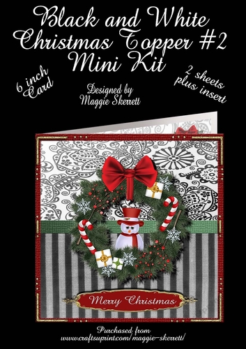 Black and White Christmas #2 Topper with Insert Mini Kit