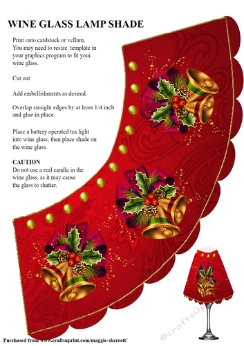 Red Christmas Wine Glass Lampshade 