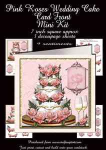 Pink Roses Wedding Cake