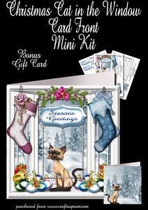 Christmas Cat in the Window Plus Bonus Gift Card