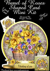 Barrel of Roses Shaped Card Plus Gift Card