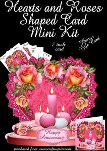 Hearts and Roses All Purpose Card Plus Bonus Gift Card