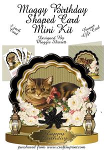 Moggy Birthday Shaped Card Plus Gift Card