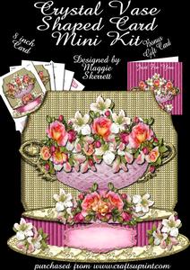 Crystal Vase and Flowers Shaped Card and Gift Card