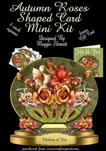 Autumn Roses Shaped Card Plus Gift Card