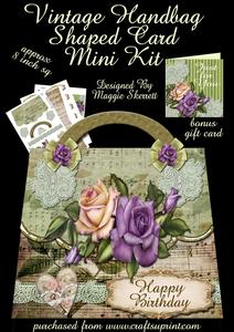 Vintage Handbag Shaped Card Plus Gift Card