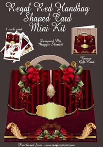 Regal Red Shaped Handbag Shaped Card Plus Bonus Gift Card