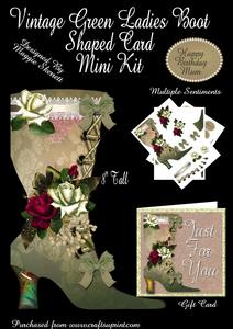 Vintage Green Ladies Boot Plus Gift Card