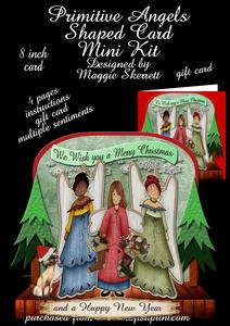 Primitive Angels Shaped Card Plus Gift Card