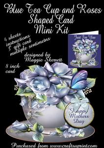 Blue Teacup and Roses