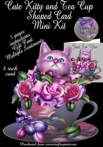 Cute Kitten in a Tea Cup Mini Kit