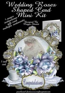 Vintage Wedding Roses Shaped Card Plus Gift Card