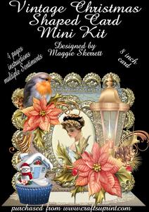 Vintage Christmas Shaped Card Mini Kit