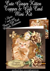 Cute Kitten 2 Topper and Bonus Gift Card