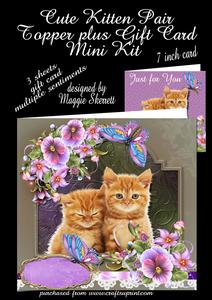 Pair of Cute Ginger Kittens Topper Plus Gift Card