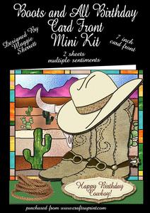 Boots and All Birthday Card Front Mini Kit