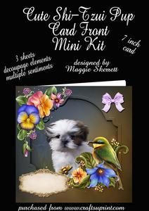 Cute Shitzui Puppy Card Front.