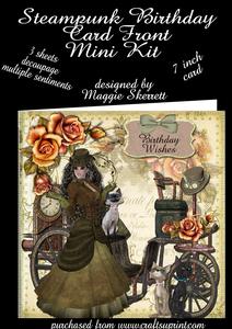 Steampunk Birthday Card Front Mini Kit