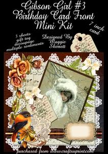 Harrison Fisher Lady Birthday #3 Card Front Mini Kit