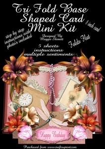 Tri Fold Base Shaped Card - Vintage Book Birthday