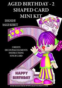 Age Birthday - Age 2 - Shaped Card