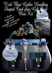 Gothic Blue Handbag Plus Bonus Gift Card Mini Kit