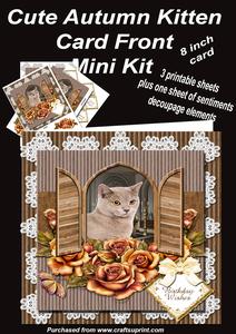 Cute Kitten Topper in Autumn Tones