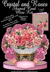 Crystal and Roses Shaped Card Plus Gift Card
