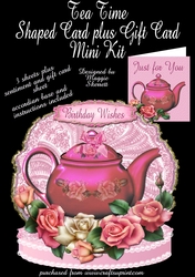 Teatime Shaped Card Plus Bonus Gift Card Mini Kit