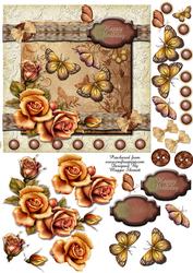 Autumn Tones and Roses Quick Card Topper