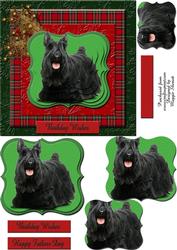 Scottish Terrier and Tartan Pyramid Topper Quick Card