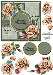 Champagne Roses Quick Card Topper