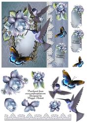 Birds and Butterflies 1 Quick Card Topper