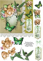 Birds and Butterflies 3 Quick Card Topper