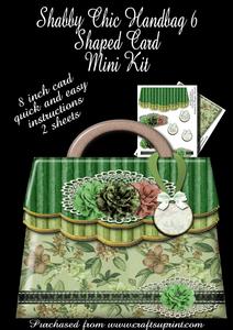 Shabby Chic Handbag Shaped Card 6 Mini Kit