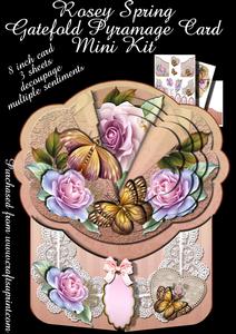 Rosey Spring Gatefold Pyramage Card Mini Kit