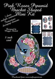 Pink Roses Bracket Shaped Pyramid Card Mini Kit