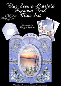 Blue Gatefold with Sunset Pyramid Card Plus Gift Card