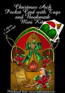 Arch Shaped Christmas Pocket Card with Tags and Bookmark