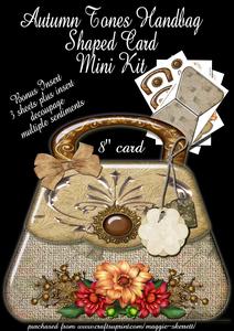 Autumn Tones Handbag Plus Insert Shaped Card Mini Kit
